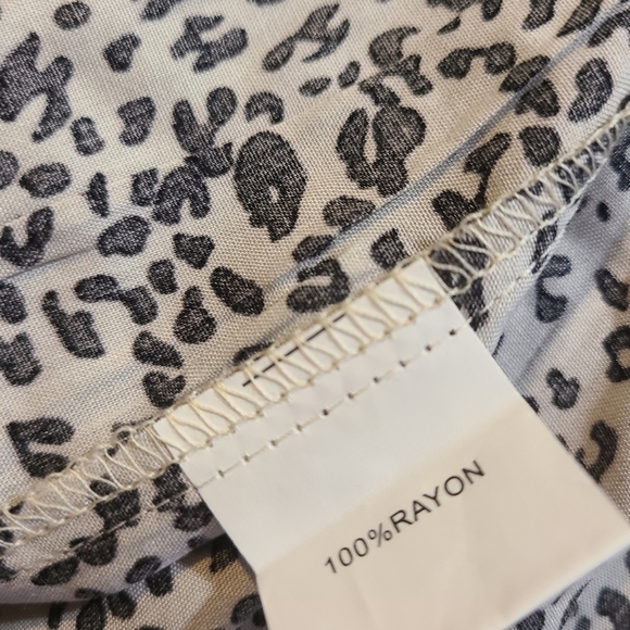 🖤 Women's Tiered Sleeveless Black/White Leopard Print Maxi Dress, Size Small - Picture 7 of 10